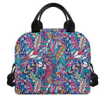 Boho Feather Pattern Print Insulated Lunch Bag