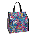 Boho Feather Pattern Print Insulated Lunch Tote