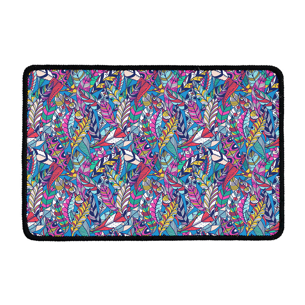 Boho Feather Pattern Print Kitchen Mat