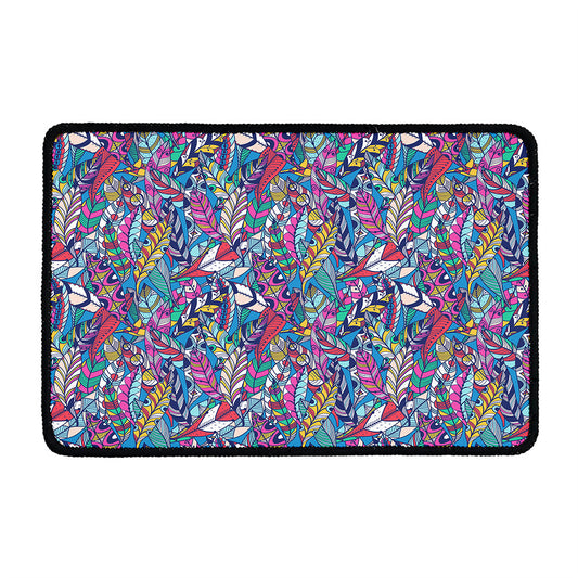 Boho Feather Pattern Print Kitchen Mat
