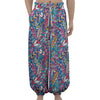 Boho Feather Pattern Print Lantern Pants