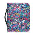 Boho Feather Pattern Print Leather Bible Cover