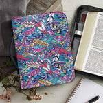 Boho Feather Pattern Print Leather Bible Cover
