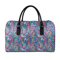 Boho Feather Pattern Print Leather Duffel Bag