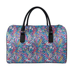 Boho Feather Pattern Print Leather Duffle Bag