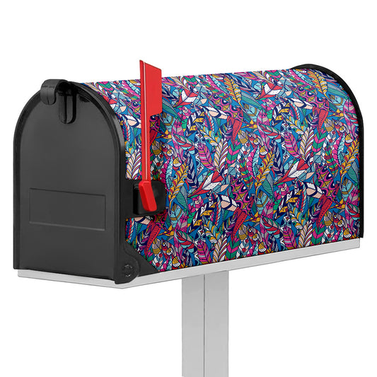 Boho Feather Pattern Print Mailbox Cover
