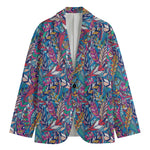 Boho Feather Pattern Print Men's Blazer