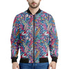 Boho Feather Pattern Print Men's Bomber Jacket