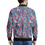 Boho Feather Pattern Print Men's Bomber Jacket