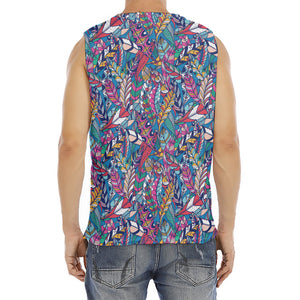 Boho Feather Pattern Print Men's Fitness Tank Top