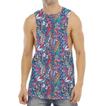 Boho Feather Pattern Print Men's Muscle Tank Top