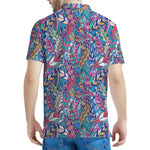 Boho Feather Pattern Print Men's Polo Shirt