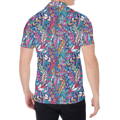 Boho Feather Pattern Print Men's Shirt