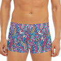 Boho Feather Pattern Print Men's Short Boxer Briefs
