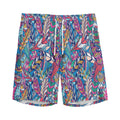 Boho Feather Pattern Print Men's Athletic Shorts