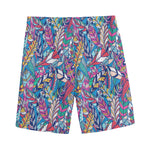 Boho Feather Pattern Print Men's Sports Shorts