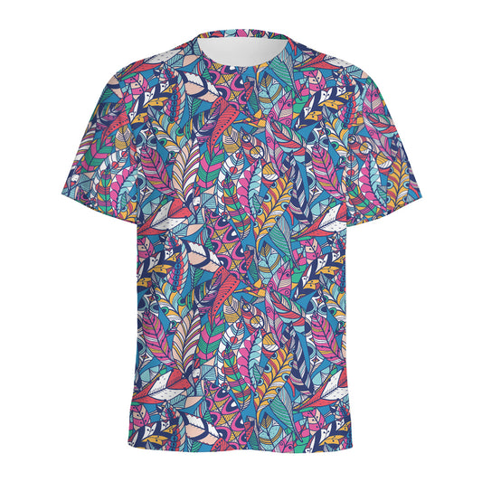 Boho Feather Pattern Print Men's Sports T-Shirt