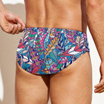 Boho Feather Pattern Print Men's Swim Briefs