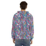 Boho Feather Pattern Print Men's Velvet Pullover Hoodie