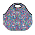 Boho Feather Pattern Print Neoprene Lunch Bag