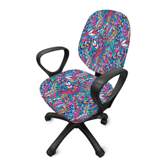 Boho Feather Pattern Print Office Chair Cover