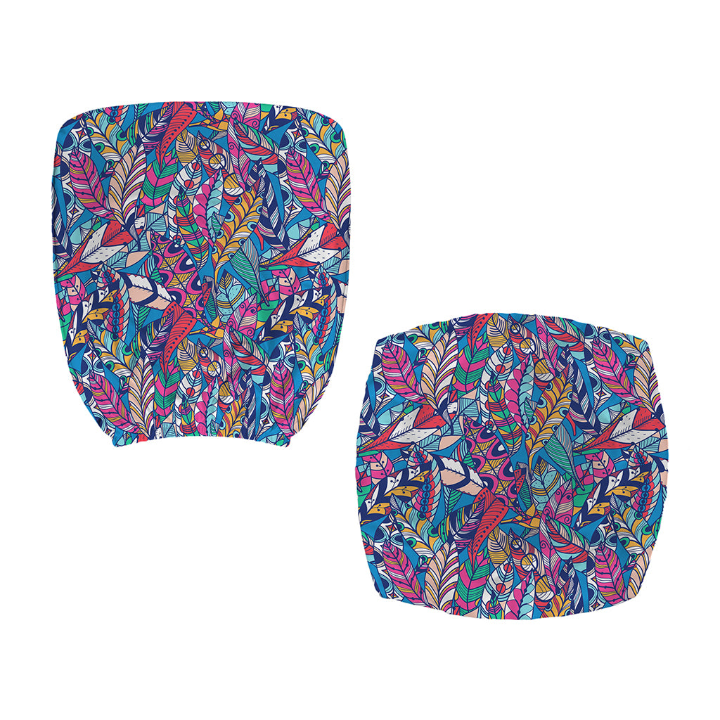 Boho Feather Pattern Print Office Chair Cover