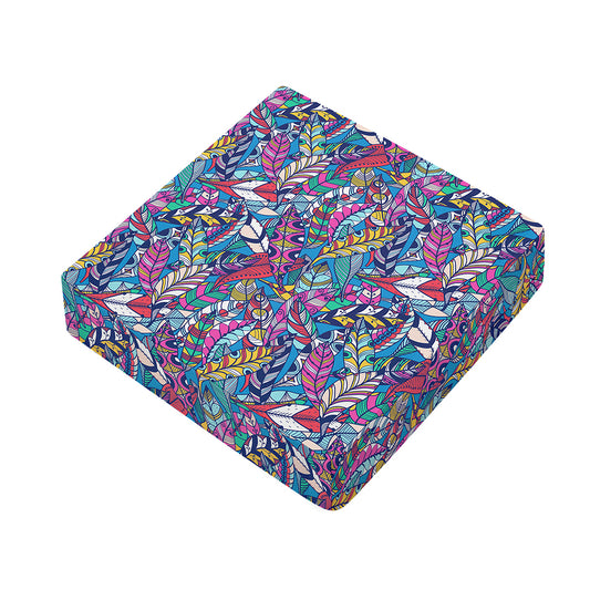 Boho Feather Pattern Print Outdoor Seat Cushion Cover