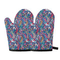 Boho Feather Pattern Print Oven Mitts
