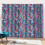 Boho Feather Pattern Print Pencil Pleat Curtains