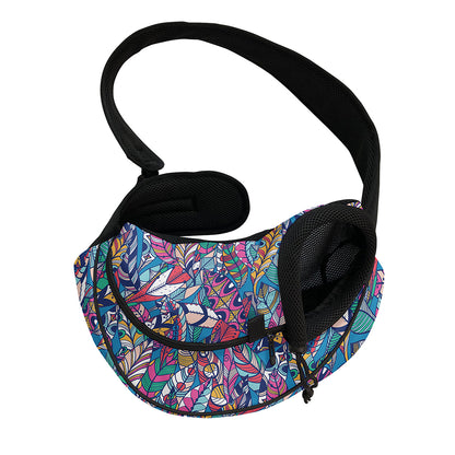 Boho Feather Pattern Print Pet Sling Carrier