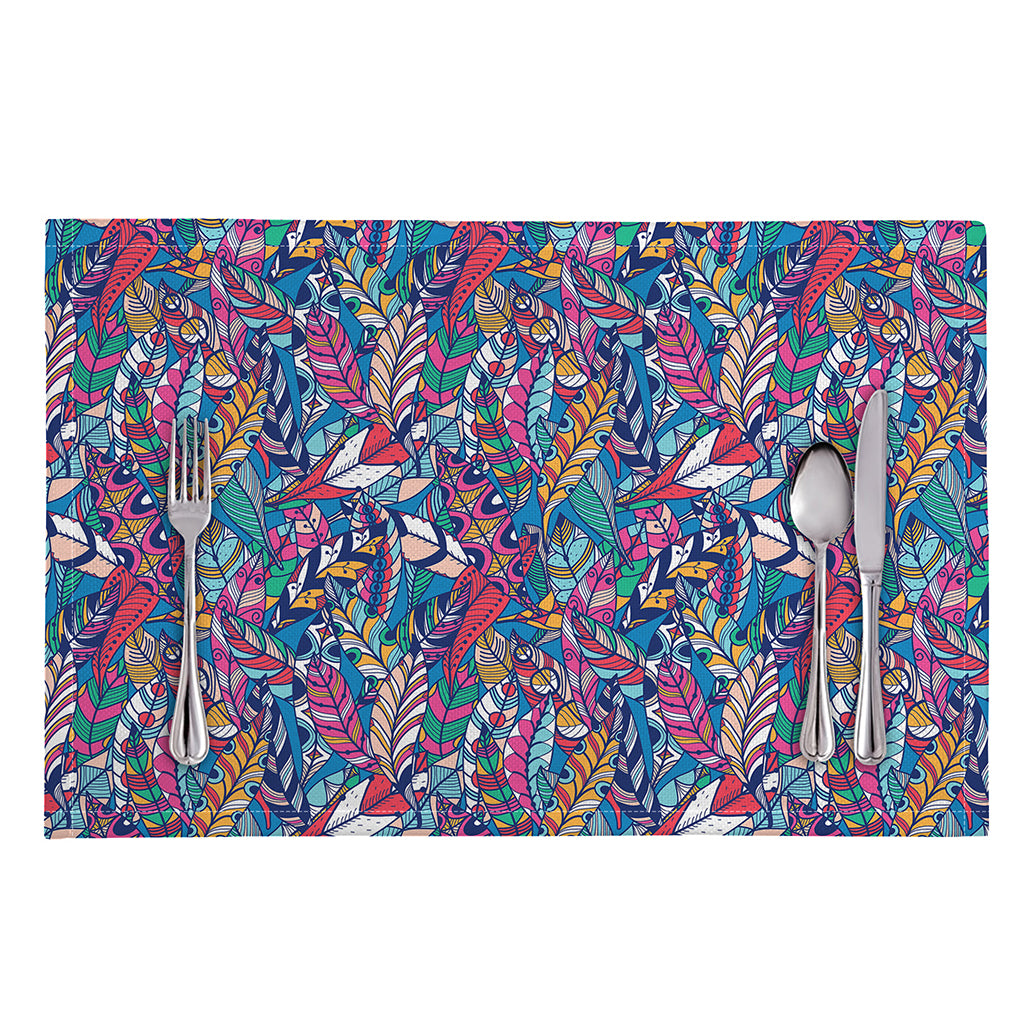 Boho Feather Pattern Print Placemat