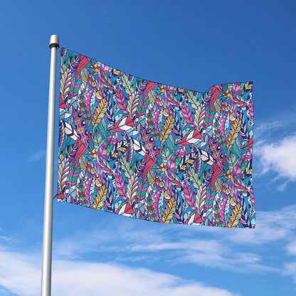 Boho Feather Pattern Print Polyester Flag