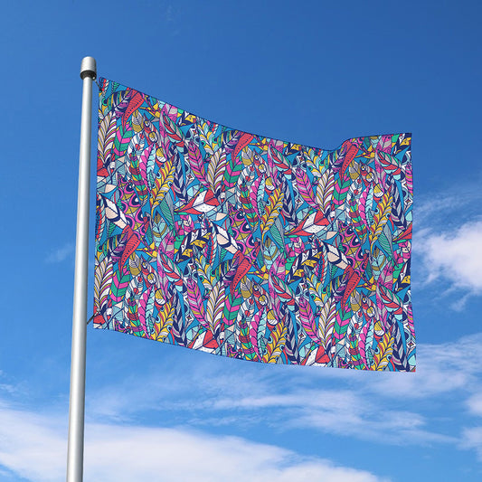 Boho Feather Pattern Print Polyester Flag