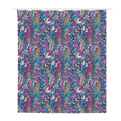 Boho Feather Pattern Print Polyester Shower Curtain