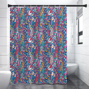 Boho Feather Pattern Print Premium Shower Curtain