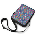 Boho Feather Pattern Print Rectangular Crossbody Bag