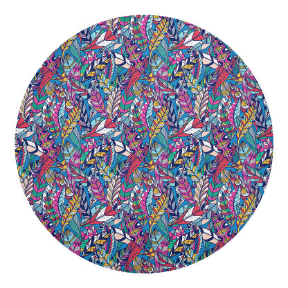Boho Feather Pattern Print Round Blanket