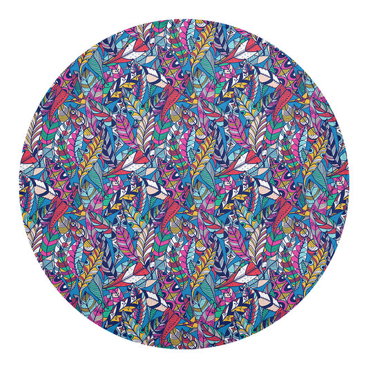 Boho Feather Pattern Print Round Blanket