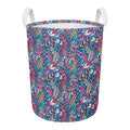 Boho Feather Pattern Print Round Laundry Basket