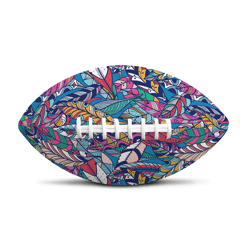 Boho Feather Pattern Print Rugby Ball