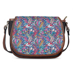 Boho Feather Pattern Print Saddle Bag