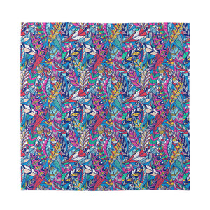 Boho Feather Pattern Print Silk Bandana