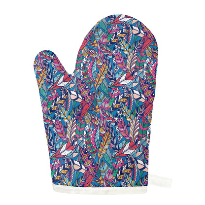 Boho Feather Pattern Print Single Oven Mitt