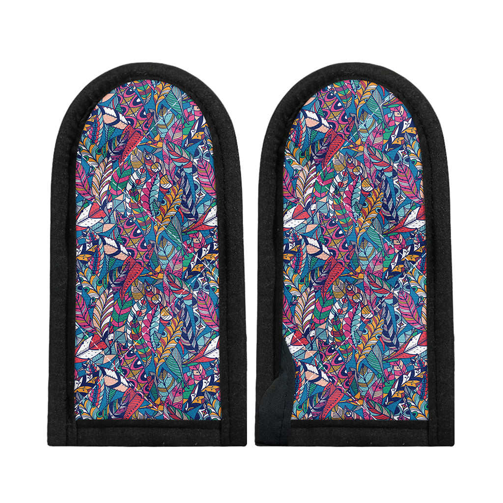 Boho Feather Pattern Print Skillet Handle Cover