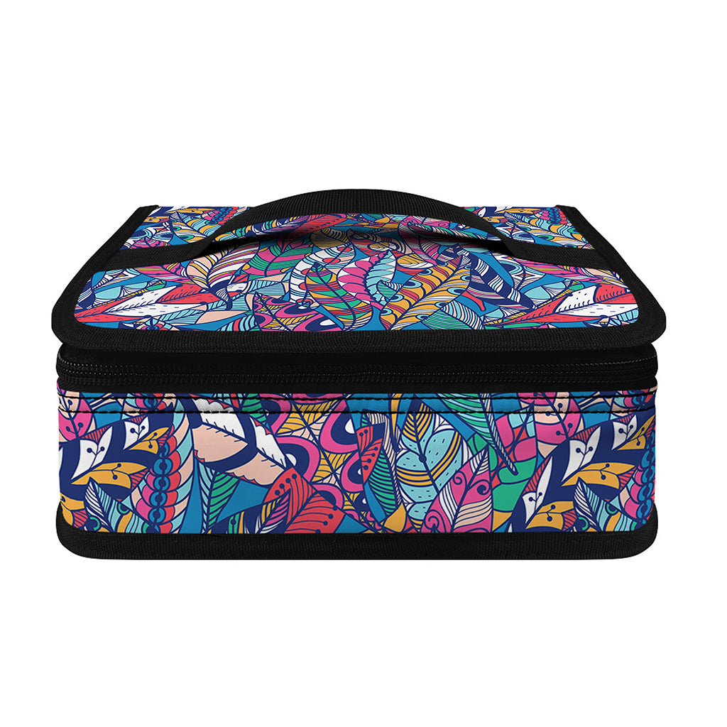 Boho Feather Pattern Print Small Lunch Bag