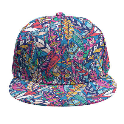 Boho Feather Pattern Print Snapback Cap