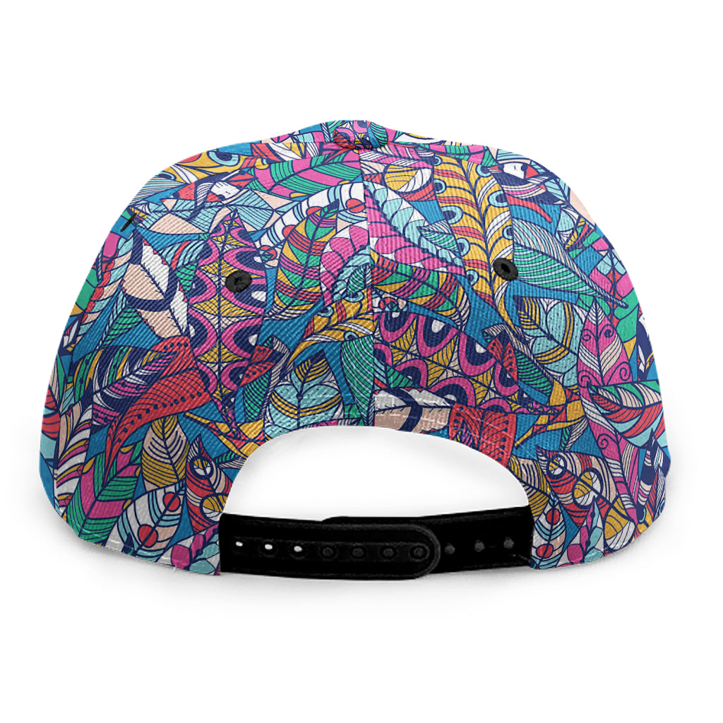 Boho Feather Pattern Print Snapback Cap