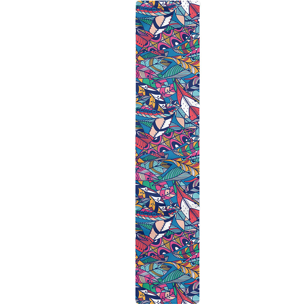 Boho Feather Pattern Print Table Runner