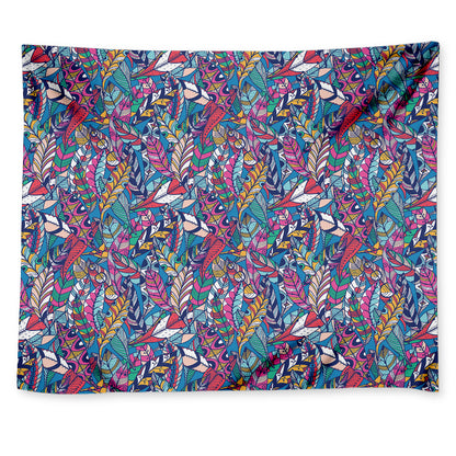 Boho Feather Pattern Print Tapestry