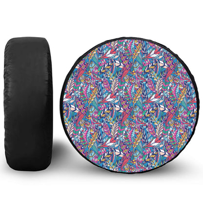 Boho Feather Pattern Print Tire Cover